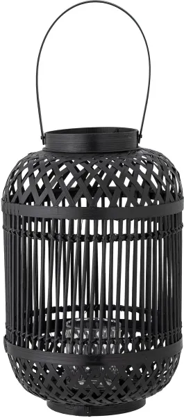 BLOOMINGVILLE Tilla Lanterne m/Glas, Sort, Bambus